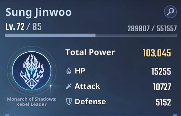 Sung JinWoo's power Level while playing Demons Castle Entrance Mission